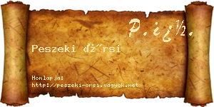 Peszeki Örsi névjegykártya